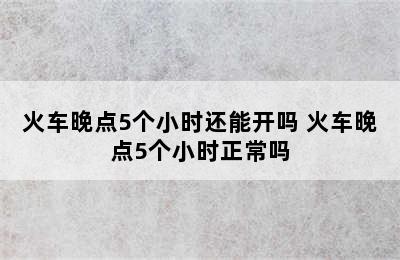 火车晚点5个小时还能开吗 火车晚点5个小时正常吗